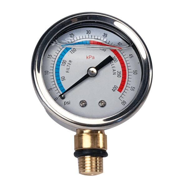 Glycerínový manometer z nehrdzavejúcej ocele, axiálny