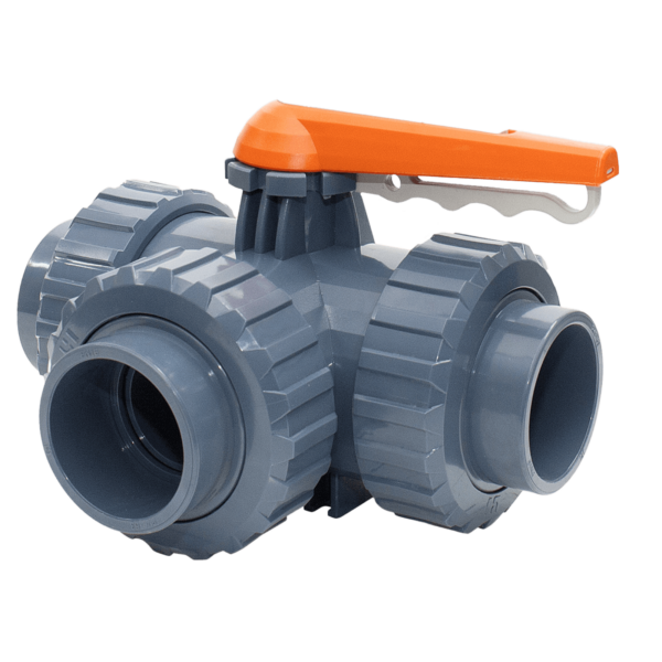 Guľový ventil 3-cestný PTFE "T" D50